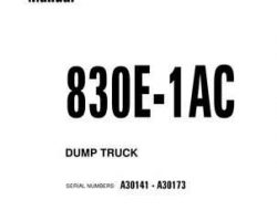 Komatsu Dump Trucks Rigid Model 830E-1-Ac Shop Service Repair Manual - S/N A30141-A30173