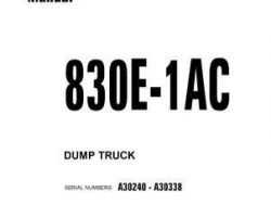 Komatsu Dump Trucks Rigid Model 830E-1-Ac Owner Operator Maintenance Manual - S/N A30240-A30338