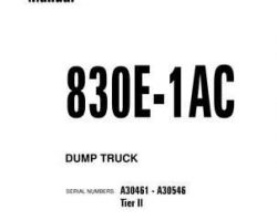 Komatsu Dump Trucks Rigid Model 830E-1-Ac Shop Service Repair Manual - S/N A30461-A30546