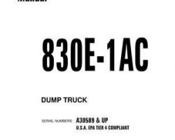 Komatsu Dump Trucks Rigid Model 830E-1-Ac Owner Operator Maintenance Manual - S/N A30589-A30850