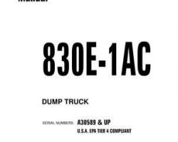 Komatsu Dump Trucks Rigid Model 830E-1-Ac Shop Service Repair Manual - S/N A30589-UP