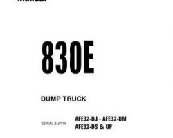 Komatsu Dump Trucks Rigid Model 830E Shop Service Repair Manual - S/N 32491-32825