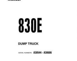 Komatsu Dump Trucks Rigid Model 830E Shop Service Repair Manual - S/N A30544-A30606