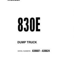 Komatsu Dump Trucks Rigid Model 830E Shop Service Repair Manual - S/N A30607-A30624