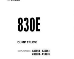 Komatsu Dump Trucks Rigid Model 830E Shop Service Repair Manual - S/N A30650-A30661