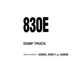 Komatsu Dump Trucks Rigid Model 830E Owner Operator Maintenance Manual - S/N A30662