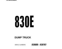 Komatsu Dump Trucks Rigid Model 830E Shop Service Repair Manual - S/N A30689-A30707
