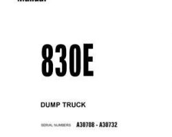 Komatsu Dump Trucks Rigid Model 830E Shop Service Repair Manual - S/N A30708-A30732