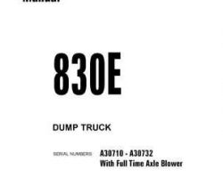 Komatsu Dump Trucks Rigid Model 830E Shop Service Repair Manual - S/N A30710-A30732