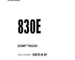 Komatsu Dump Trucks Rigid Model 830E Owner Operator Maintenance Manual - S/N A30733-A30815