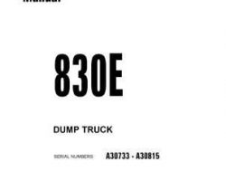 Komatsu Dump Trucks Rigid Model 830E Shop Service Repair Manual - S/N A30733-A30815