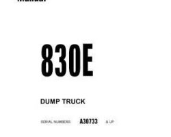 Komatsu Dump Trucks Rigid Model 830E Shop Service Repair Manual - S/N A30733-UP