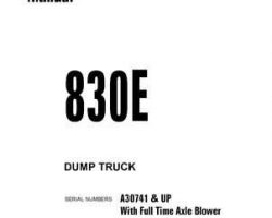 Komatsu Dump Trucks Rigid Model 830E Owner Operator Maintenance Manual - S/N A30741-UP