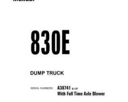 Komatsu Dump Trucks Rigid Model 830E Shop Service Repair Manual - S/N A30741-UP