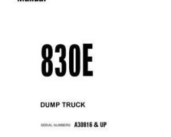 Komatsu Dump Trucks Rigid Model 830E Owner Operator Maintenance Manual - S/N A30816-UP