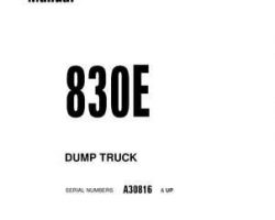 Komatsu Dump Trucks Rigid Model 830E Shop Service Repair Manual - S/N A30816-UP