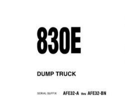 Komatsu Dump Trucks Rigid Model 830E Owner Operator Maintenance Manual - S/N AFE32-A-AFE32-BN