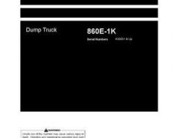 Komatsu Dump Trucks Rigid Model 860E-1-K Owner Operator Maintenance Manual - S/N A30031-UP