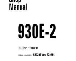 Komatsu Dump Trucks Rigid Model 930E-2-3 Shop Service Repair Manual - S/N A30246-A30254