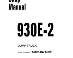 Komatsu Dump Trucks Rigid Model 930E-2-3 Shop Service Repair Manual - S/N A30255-A30291
