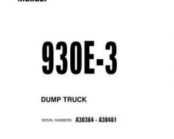 Komatsu Dump Trucks Rigid Model 930E-3 Shop Service Repair Manual - S/N A30364-A30461