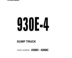 Komatsu Dump Trucks Rigid Model 930E-4 Shop Service Repair Manual - S/N A30601-A30692