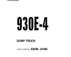 Komatsu Dump Trucks Rigid Model 930E-4 Shop Service Repair Manual - S/N A30796-A31001