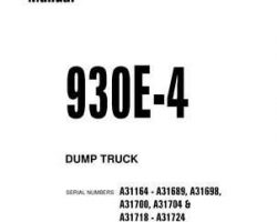 Komatsu Dump Trucks Rigid Model 930E-4 Shop Service Repair Manual - S/N A31164-A31689