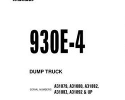 Komatsu Dump Trucks Rigid Model 930E-4 Shop Service Repair Manual - S/N A31879
