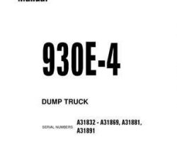 Komatsu Dump Trucks Rigid Model 930E-4 Shop Service Repair Manual - S/N A31881