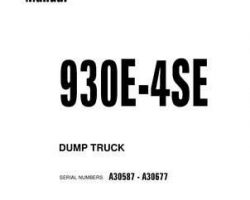 Komatsu Dump Trucks Rigid Model 930E-4-Se Owner Operator Maintenance Manual - S/N A30587-A30677