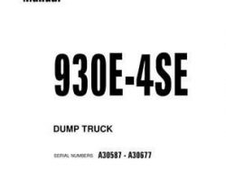 Komatsu Dump Trucks Rigid Model 930E-4-Se Shop Service Repair Manual - S/N A30587-A30677