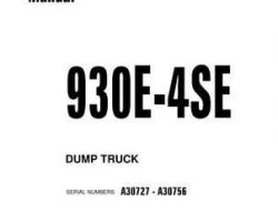 Komatsu Dump Trucks Rigid Model 930E-4-Se Shop Service Repair Manual - S/N A30727-A30756