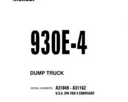 Komatsu Dump Trucks Rigid Model 930E-4-Tier 4 Shop Service Repair Manual - S/N A31049-A31162