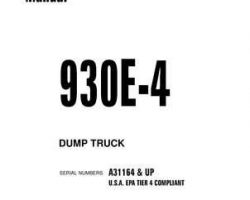 Komatsu Dump Trucks Rigid Model 930E-4-Tier 4 Shop Service Repair Manual - S/N A31164-UP