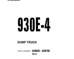 Komatsu Dump Trucks Rigid Model 930E-4-Tier Ii Shop Service Repair Manual - S/N A30693-A30748