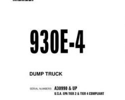 Komatsu Dump Trucks Rigid Model 930E-4-Tier Ii Owner Operator Maintenance Manual - S/N A30990-UP