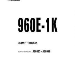 Komatsu Dump Trucks Rigid Model 960E-1-K Shop Service Repair Manual - S/N A50003-A50010