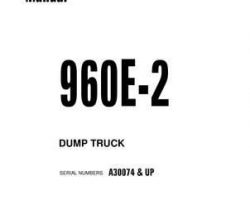 Komatsu Dump Trucks Rigid Model 960E-2 Shop Service Repair Manual - S/N A30074-UP