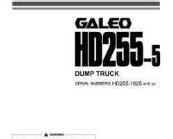 Komatsu Dump Trucks Rigid Model Hd255-5 Owner Operator Maintenance Manual - S/N 1625-1626