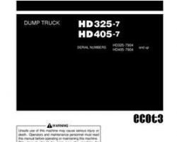 Komatsu Dump Trucks Rigid Model Hd325-7 Owner Operator Maintenance Manual - S/N 7904-UP
