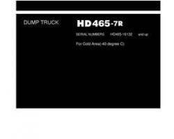 Komatsu Dump Trucks Rigid Models Hd465-7-R, -40C Degree Shop Service Repair Manual - S/N 16132-UP