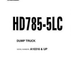 Komatsu Dump Trucks Rigid Model Hd785-5-Lc Shop Service Repair Manual - S/N A10316-UP