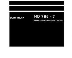 Komatsu Dump Trucks Rigid Model Hd785-7-50C Degree M/C Spec Shop Service Repair Manual - S/N N10001-N10560