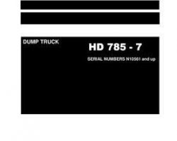 Komatsu Dump Trucks Rigid Model Hd785-7-50C Degree M/C Spec Shop Service Repair Manual - S/N N10561-UP