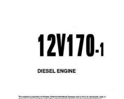 Komatsu Engines Model 12V170-1 Shop Service Repair Manual - S/N ALL