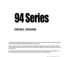Komatsu Engines Model 2D94-2-Eng. Shop Service Repair Manual