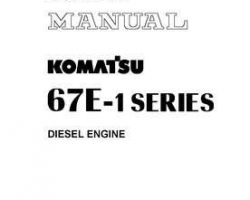 Komatsu Engines Model 3D67E-1 Shop Service Repair Manual