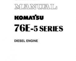 Komatsu Engines Model 3D76E-5-N-Ba Shop Service Repair Manual