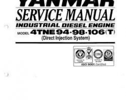 Komatsu Engines Model 4Tne Yanmar-4-Tne Shop Service Repair Manual - S/N 1-UP